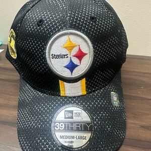 New Era Black Steelers Cap with Yellow and White Accents